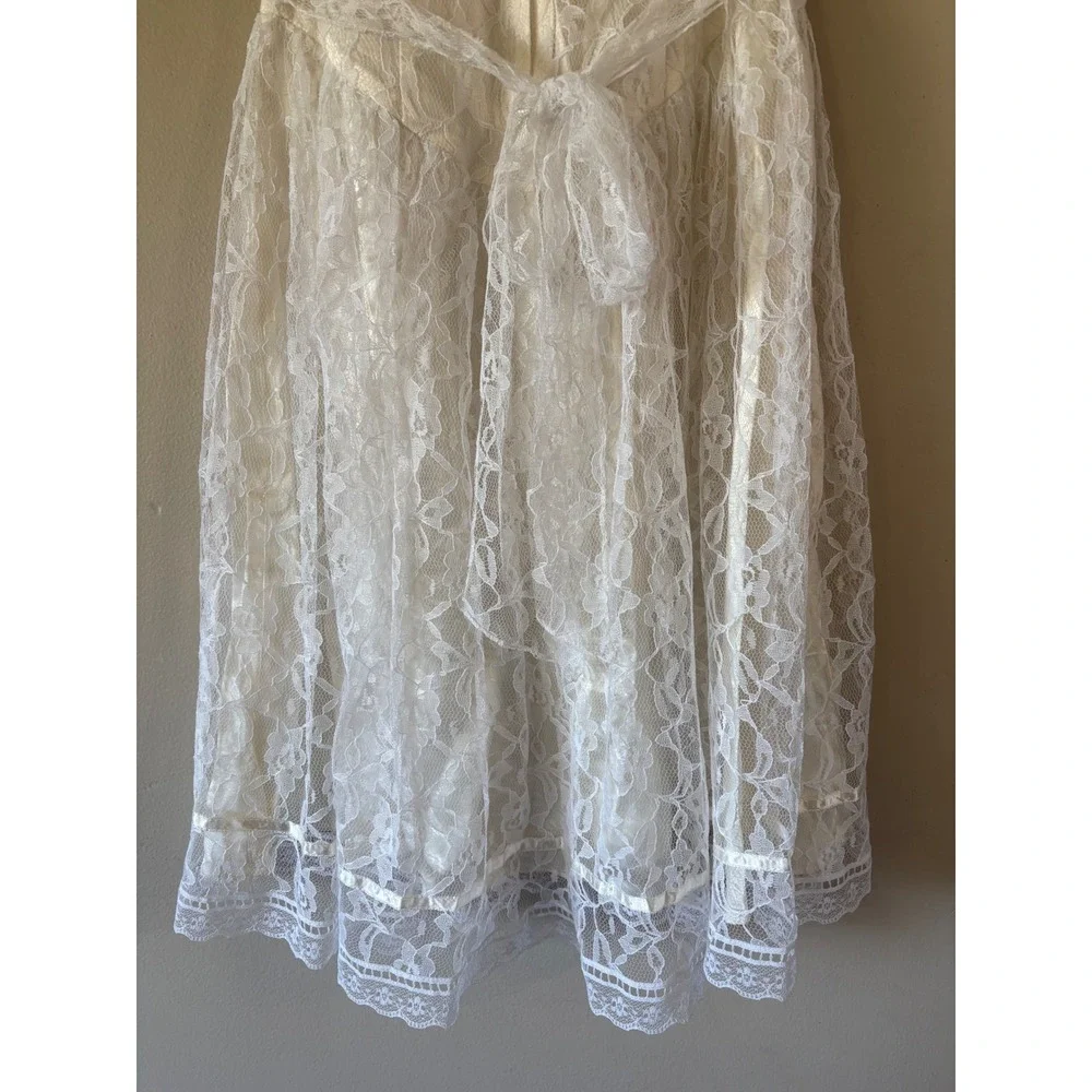 Vintage Gunne Sax J. McClintock White Lace Dress Sailor Collar Girl 10 Prairie